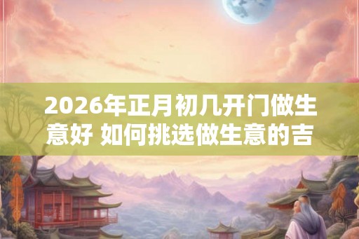 2026年正月初几开门做生意好 如何挑选做生意的吉日