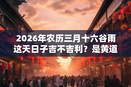 2026年农历三月十六谷雨这天日子吉不吉利?是黄道吉日吗? 2026年农历三月十六谷雨这天日子吉不吉利?是黄道吉日吗?