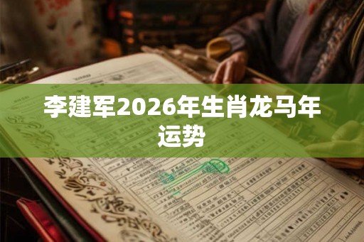 李建军2026年生肖龙马年运势