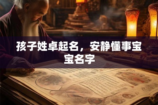 孩子姓卓起名，安静懂事宝宝名字
