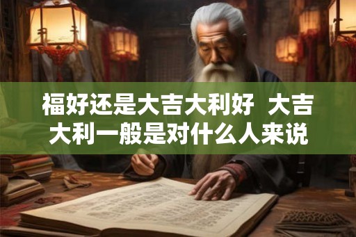 福好还是大吉大利好  大吉大利一般是对什么人来说
