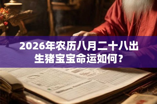 2026年农历八月二十八出生猪宝宝命运如何？