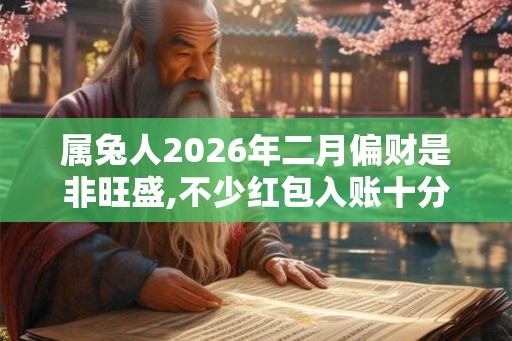 属兔人2026年二月偏财是非旺盛,不少红包入账十分喜人