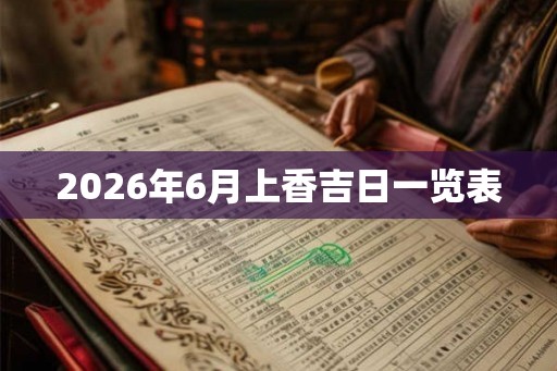 2026年6月上香吉日一览表