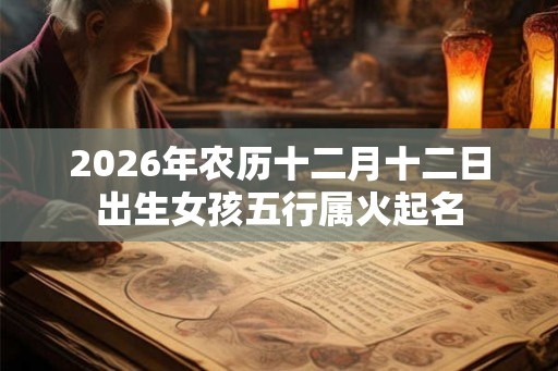 2026年农历十二月十二日出生女孩五行属火起名