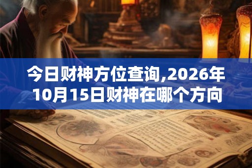今日财神方位查询,2026年10月15日财神在哪个方向