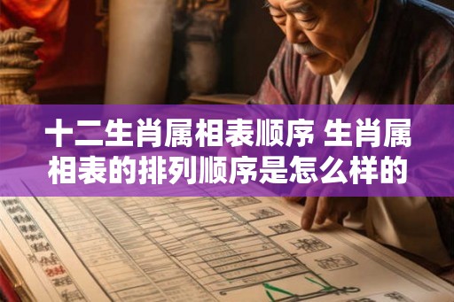 十二生肖属相表顺序 生肖属相表的排列顺序是怎么样的