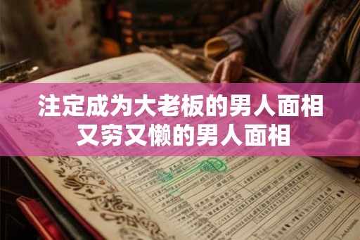 注定成为大老板的男人面相 又穷又懒的男人面相 注定成为大老板的男人面相 又穷又懒的男人面相