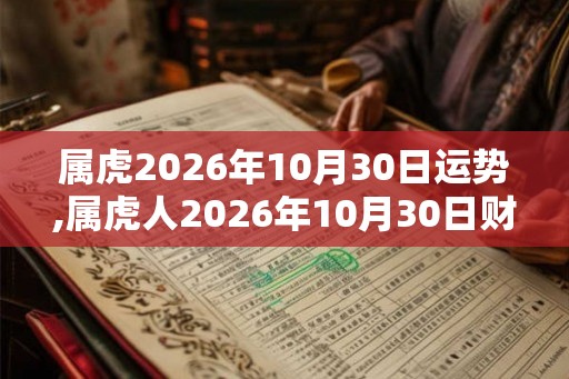 属虎2026年10月30日运势,属虎人2026年10月30日财运,生肖虎2026年10月30日运势 属虎2026年10月30日运势,属虎人2026年10月30日财运,生肖虎2026年10月30日运势