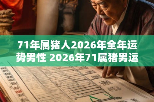 71年属猪人2026年全年运势男性 2026年71属猪男运势如何 71年属猪人2026年全年运势男性 2026年71属猪男运势如何