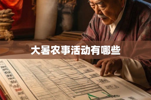 大暑农事活动有哪些