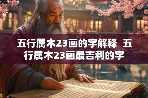 五行属木23画的字解释  五行属木23画最吉利的字