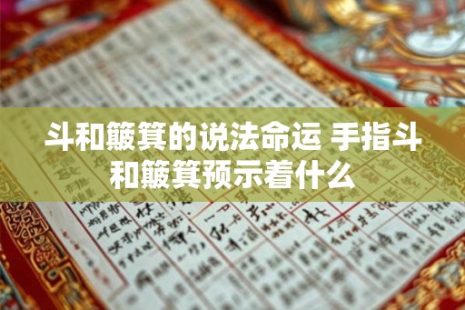 斗和簸箕的说法命运 手指斗和簸箕预示着什么