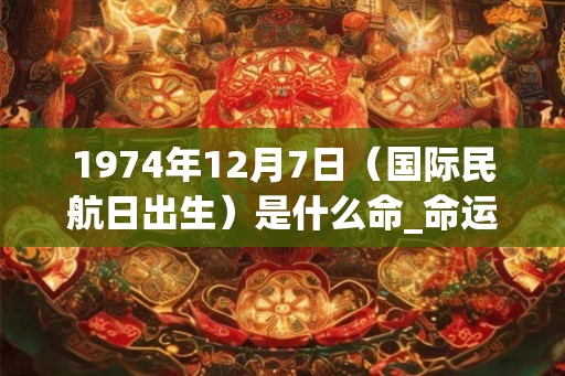 1974年12月7日（国际民航日出生）是什么命_命运如何