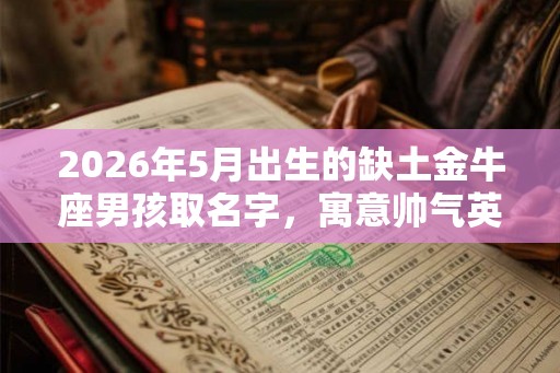 2026年5月出生的缺土金牛座男孩取名字，寓意帅气英俊