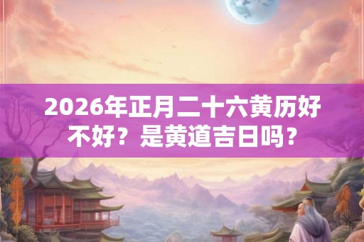 2026年正月二十六黄历好不好？是黄道吉日吗？