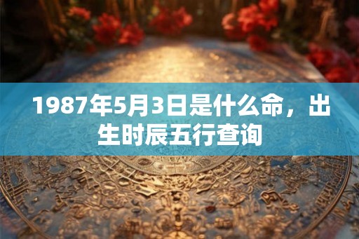 1987年5月3日是什么命，出生时辰五行查询