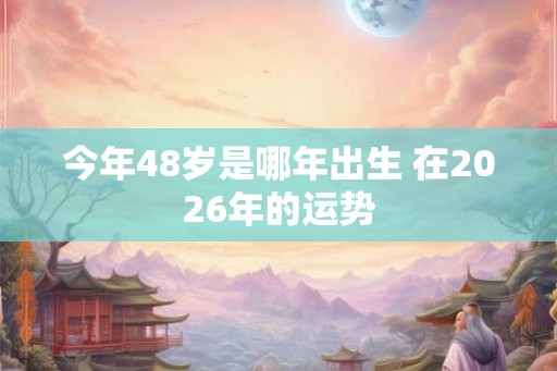 今年48岁是哪年出生 在2026年的运势