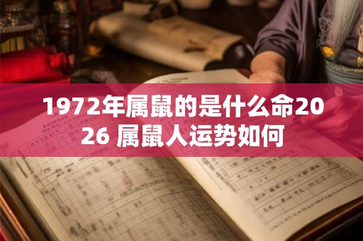 1972年属鼠的是什么命2026 属鼠人运势如何