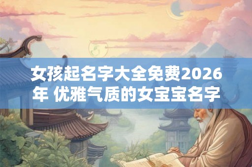 女孩起名字大全免费2026年 优雅气质的女宝宝名字 女孩起名字大全免费2026年 优雅气质的女宝宝名字