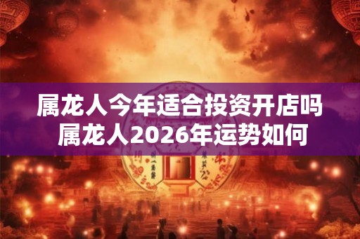 属龙人今年适合投资开店吗 属龙人2026年运势如何
