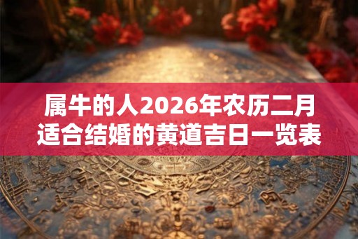 属牛的人2026年农历二月适合结婚的黄道吉日一览表！