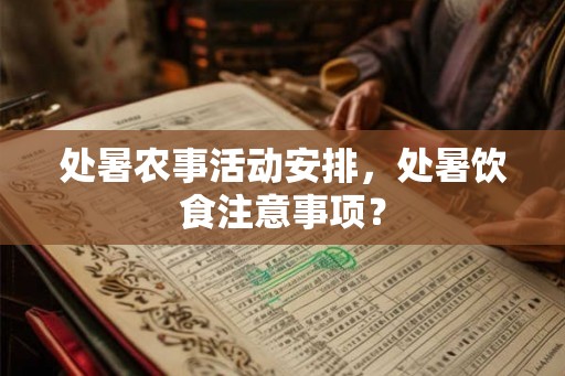 处暑农事活动安排，处暑饮食注意事项？