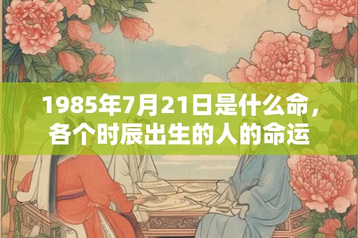 1985年7月21日是什么命，各个时辰出生的人的命运