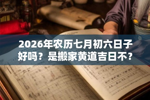 2026年农历七月初六日子好吗？是搬家黄道吉日不？