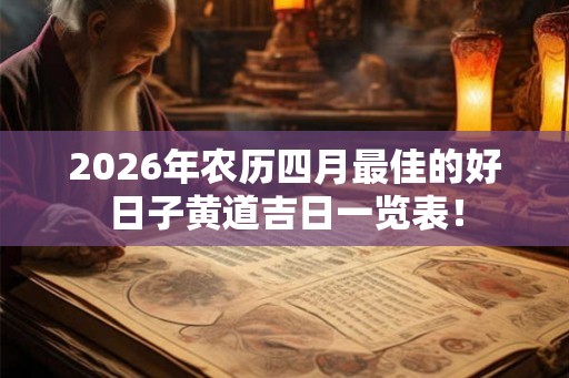 2026年农历四月最佳的好日子黄道吉日一览表！