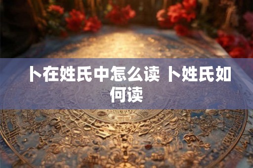 卜在姓氏中怎么读 卜姓氏如何读