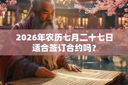2026年农历七月二十七日适合签订合约吗? 2026年农历七月二十七日适合签订合约吗?