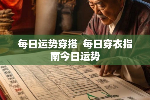 每日运势穿搭  每日穿衣指南今日运势