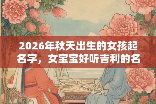 2026年秋天出生的女孩起名字，女宝宝好听吉利的名字推荐