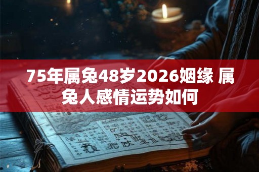 75年属兔48岁2026姻缘 属兔人感情运势如何
