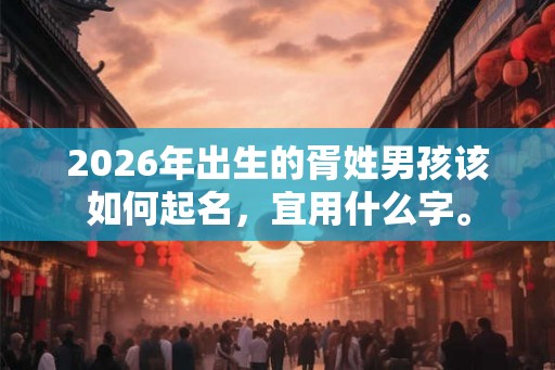 2026年出生的胥姓男孩该如何起名，宜用什么字。