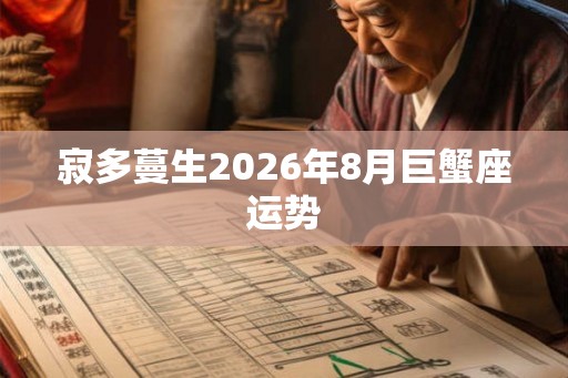 寂多蔓生2026年8月巨蟹座运势
