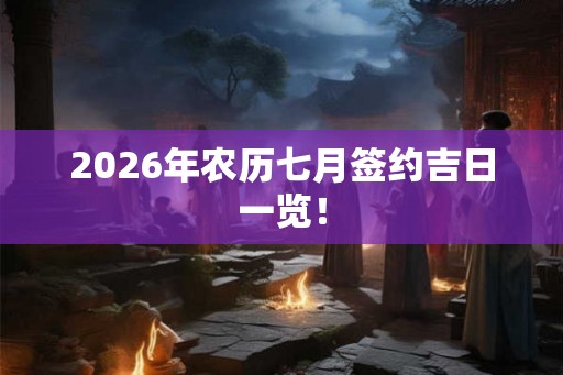 2026年农历七月签约吉日一览！