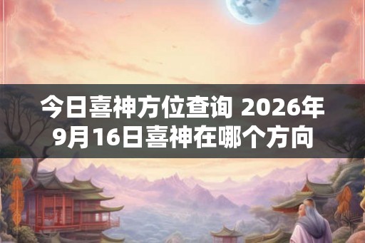 今日喜神方位查询 2026年9月16日喜神在哪个方向