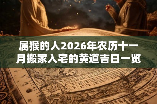 属猴的人2026年农历十一月搬家入宅的黄道吉日一览！