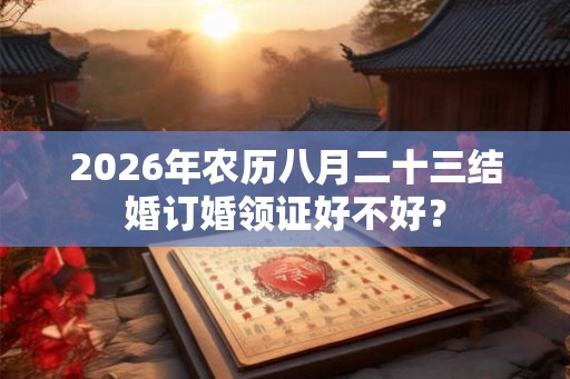 2026年农历八月二十三结婚订婚领证好不好？