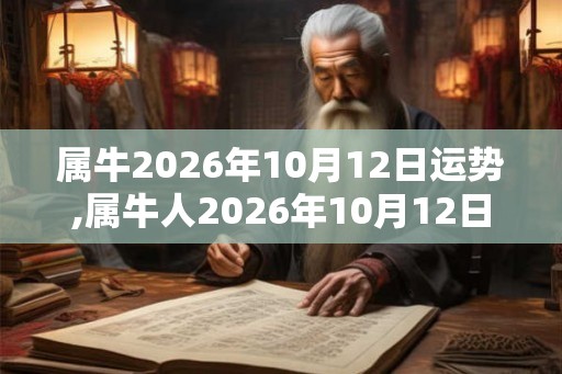 属牛2026年10月12日运势,属牛人2026年10月12日财运,生肖牛2026年10月12日运势
