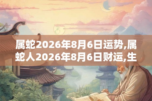 属蛇2026年8月6日运势,属蛇人2026年8月6日财运,生肖蛇2026年8月6日运势
