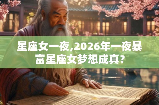 星座女一夜,2026年一夜暴富星座女梦想成真？