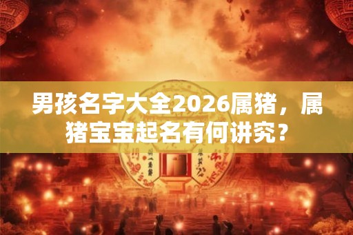 男孩名字大全2026属猪，属猪宝宝起名有何讲究？