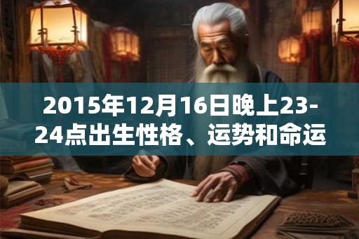 2015年12月16日晚上23-24点出生性格、运势和命运