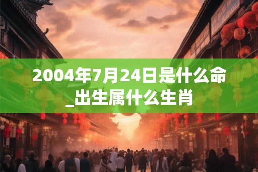 2004年7月24日是什么命_出生属什么生肖