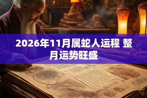 2026年11月属蛇人运程 整月运势旺盛 2026年11月属蛇人运程 整月运势旺盛