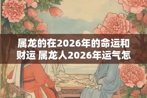 属龙的在2026年的命运和财运 属龙人2026年运气怎么样