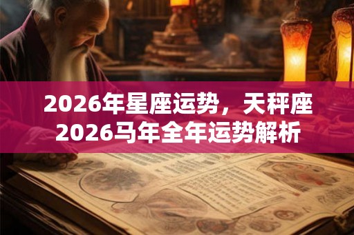 2026年星座运势，天秤座2026马年全年运势解析